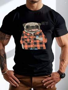 Men's Pure Cotton Short Sleeve T-Shirt Casual Daily Wear Comfortable Breathable Regular Fit Basic Tee For Summer - Black - View 6