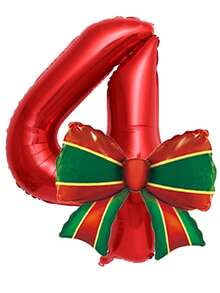2pcs 32 Inch Red Number 0-9 Christmas Bow Birthday Party Decoration Aluminum Foil Cartoon Balloon Set - View 9