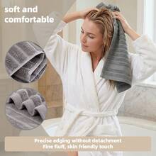 Cotton 4-Piece Towel Set - Super Absorbent Towel With Durable Edging, Suitable For Bathrooms, Gyms, Hotels, And Spas, The Best Choice For Gift Giving - Blue - View 5