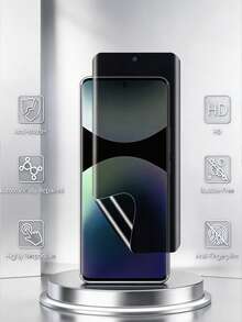 3Pcs Anti Peeping Hydrogel Film Explosion-Proof Scratch Resistant Privacy Phone Screen Protector Compatible With Xiaomi/ Note 15/ Reno/Honor Magic 8 Pro Lite/Compatible With Tecno Various Curved Surface Models With Smooth Touch Automatic Adsorption Friendly Shell Anti Spy Does Not Support Fingerprint Recognition - Black - View 8