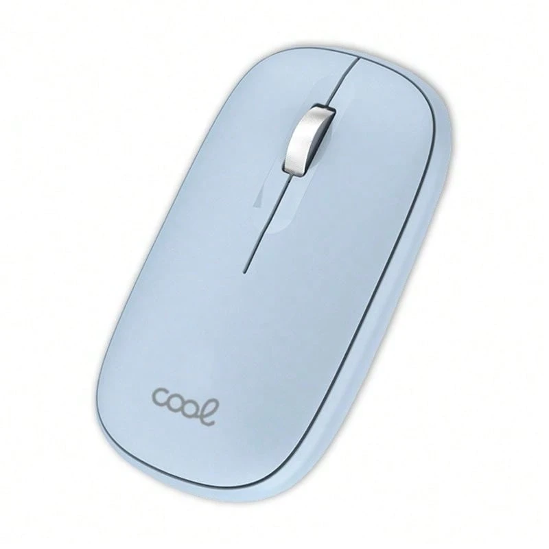Ratón Inalámbrico COOL Slim Silencioso 2 en 1 (Bluetooth + Adap. USB) Celeste - Ver 1
