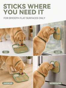 1pc Square 3-Zone Silicone Pet Licking Mat, Slow Feeder Dog Bowl Mat With 60 Suction Cups, Cat Food Mat, Wall-Mountable Bath Distraction Training Mat, Suitable For Cats And Dogs - A - View 4