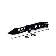 Canivete De Bolso Retrátil Militar Camping Pesca Bestfer Preto 15CM - Preto Padrao - Visão 6