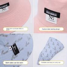 1pc Fashionable Bucket Hat, Women's Spring/Autumn/Summer Bucket Hat, Reversible Bucket Hat, Suitable For Daily Outings, Sun Protection And Lightweight - Multicolor - View 7