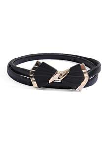 1pc Elegant Women's Thin Elastic Waist Belt With Buckle, Metal Belt For Dress, Shirt, Pants, Commute, Daily, Shopping, Party - Waistband - View 2