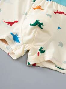 4pcs/Pack Boys Comfortable Soft Cartoon Print Boxer Briefs - Multicolor - View 6