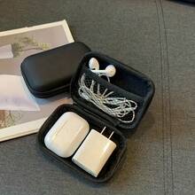 1pc Compact EVA Matte Electronic Product Travel Storage Box, Phone Charger, Cable And Earphone Organizer, Suitable For Back To School Season - Square - View 9