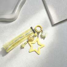 Dopamine Star Bag Charm, Cute Beaded Ribbon Tassel Pendant, Fresh Colorful Phone Charm Keychain Accessory For Handbag Backpack - Multicolor - View 6