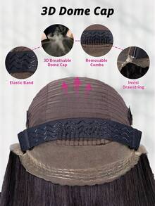 ISEE Invisi 360° Lace Front Wig With Drawstring, Pre-Cut Lace, InvisiFit Invisible Straps, Human Hair, Pre-Plucked, Pre-Bleached, 180% Density, 360° Full Lace Front Wig, 14-28 Inches - SNatural - View 6
