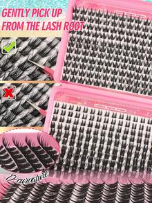 FQBFQB 238/440pcs Eyelash Clusters Wispy Cluster Eyelash Extensions Individual False Eyelashes Lashes Natural Volume Lash Extensions DIY Cluster Lashes 3D Effect For Daily Wear & Party, Home, Travel - D - View 5