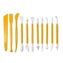 11Pcs Pottery Carving Tools Set Double Ended Resin Heads Sky Blue Handle For Clay Modeling DIY - Multicolor - View 6