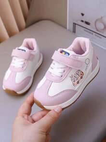 Spring/Autumn Girls' Cartoon Casual Shoes, Shock-Absorbing Non-Slip Sole, Hook And Loop Baby Toddler Walking Shoes - Pink - View 4