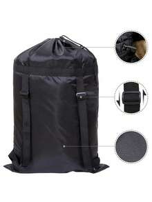 Extra Large Capacity Laundry Bag With Shoulder Strap And Durable Drawstring, Printed With Laundry-Related Patterns, Multi-Purpose Rectangular Woven Laundry Bag, Suitable For Home And Travel Storage, Portable Travel Storage Bag, Durable Drawstring, Home Canvas Storage Bag, Ideal For Travel/Dorm, Essential For Back To School/Graduation Season - Multicolor - View 10