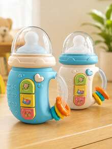 1pc Baby Pacifier Rattle Toy Educational With Light, Music And Sound For Soothing And Calming Infants, Newborns And Toddlers, Birthday Gift - Pink - View 4