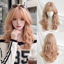 NAMM 1PC Medium-Length Wavy Brown Wigs For Women, Shoulder Length Curly Wavy MiddlePartWigs, Synthetic Heat-Resistant Long Fully Machine Wig For Girls Music Festival Party StreetWear,Sakura Festival, Cosplay Anime Or Costume Use 20 Inch - Multicolor - View 12