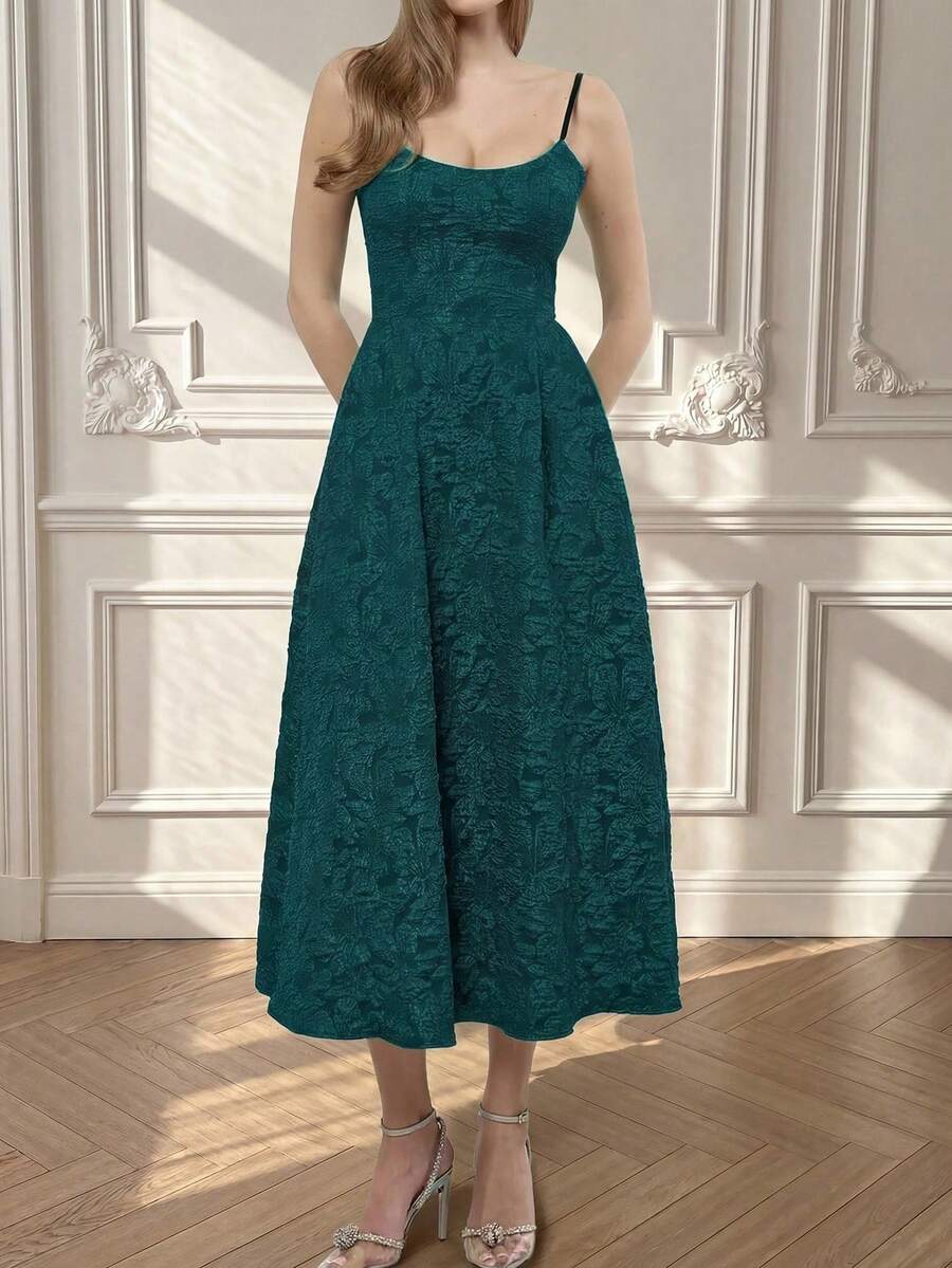 Women Midi Dresses - 深綠色 - 查看 1