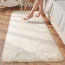 EDIMENS Long Hallway Runner Rug 80x300, High Pile Bathroom Rug Non-Slip, Fluffy Washable Kitchen Rug Bath Mat, Rugs For Bedroom Bed Runner Hallway Living Room - 奶油白 - 查看 13