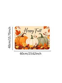 1/16Pcs Hello Fall Theme Doormat, Thanksgiving Door Mat, Printed With Pumpkin And Maple Leaf Patterns, Autumn Harvest Festival Decoration Mat, Welcome Kitchen Rug, Dirt-Resistant Floor Mat, Autumn Party Decor - Multicolor - View 9