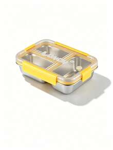 3-Compartment 304 Stainless Steel Bento Lunch Box, Leak-Proof Sealed Portable Food Storage Container For Students, Office, School, Picnic - Multicolor - View 12