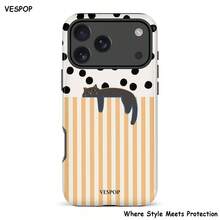 VESPOP غطاء هاتف مخطط بألوان متباينة، أسلوب ريترو إنستغرام، تغطية كاملة، غطاء واقي مضاد للسقوط - متوافق مع آيفون 18/17/16/15/14/13/12/11 برو ماكس/برو بلس/12 ميني/13 ميني، متوافق مع جالاكسي S26 S25 S24 S23 S22 S21 بلس ألترا، متوافق مع بيكسل 8 9 10 برو - لون مختلط 1 - مشاهدة 1