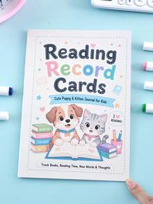 Children's English Reading Record Notebook Cartoon Reading Check-In Manual Reading Time Vocabulary Reading Reflection Registration Notebook Back To School Learning Supplies Teacher Classroom Reward Notebook Holiday Learning Gift - Multicolor - View 8
