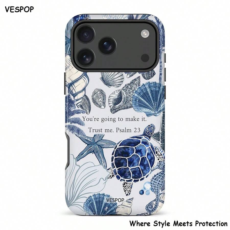 VESPOP 海龜手機殼 2合1手機殼,防震保護套 - 適用於 iPhone 18/17/16/15/14/13/12/11 Pro Max/Pro Plus/12 Mini/13 Mini,兼容 Galaxy S26 S25 S24 S23 S22 S21 Plus Ultra,兼容 Pixel 8 9 10 PRO - 混合色1 - 查看 1