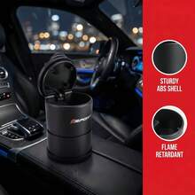 Car Mini Portable Ashtray, Flame Retardant ABS Smokeless Cup Holder Ashtray, With Removable Cleaning Bucket, Suitable For Cars, Trucks, SUVs, RVs, No Battery Required - Sports-style Ashtray - View 5