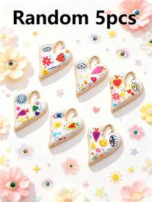5/10/15/20/30/50pcs Random Multicolor Gothic/Punk Metal Love & Devil's Eye Pendant, Suitable For DIY Necklace, Bracelet, Earring, Keychain, Phone Chain, Couples's Gift, Jewelry Making - Multicolor - View 14