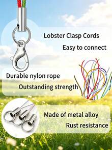 1 Pack 10/30/50/100/200/300/500/1000pcs Multicolor Black Pendant Rope Lanyard Lasso Hanging Rope Lobster Clasp Rope Keychain Hook Phone Set Pendant Jewelry Accessories - Black - View 10