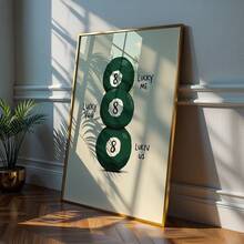 1pc 2D Flat Wall Decoration "Lucky You, Lucky Me, Lucky Us" Poster "Lucky Eight" Canvas Painting Bedroom Decoration Living Room Decoration Frameless Gift - A - View 2