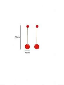 1 Pair Of Fashionable Personalities Long Style Temperament Faux Pearl Earrings Suitable For Women's Daily Commuting ﻿ ﻿ ﻿ - Silver - View 5