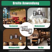 Wall-Mounted Modern Minimalist Metal Wine Rack, Sturdy Hanging Wine & Bottle Storage System, Wall Wine Rack For Home Bar, Kitchen And Dining Room Decoration - 棕色 - 查看 6