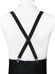 1pc Women's 2.5cm Wide Adjustable Suspenders, 4 Clips Clothing Accessory - Multicolor - View 2