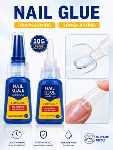 LIMEGIRL 20G Fake Nails/Nail Tips/Acrylic Nails Glue, Quick Drying Adhesive, No UV Lamp Required - NAIL GLUE - View 3