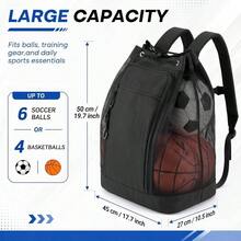 Heavy Duty Mesh Equipment Ball Bag, Large Soccer Ball Bag Adjustable Shoulder Strap And Pocket Mesh Sport Backpack Soccer Basketball Volleyball Sports Equipment - Multicolor - View 2