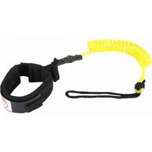 Coiled Spring Foot Rope Surf Leash For 5ft Paddleboard Board With 5mm Super Strong PU Cord, Adjustable Ankle Cuff, - Yellow - View 4