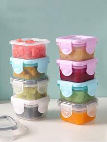 2-9入迷你食品儲存盒，迷你透明密封盒附蓋，透明食物儲存盒，廚房便當盒冰箱密封盒，多功能調料盒，廚房用品、學校用品，返校季 - 彩色 - 查看 2