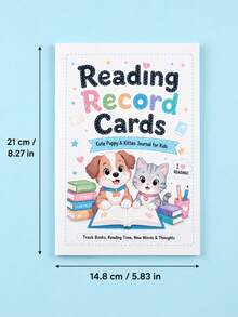 Children's English Reading Record Notebook Cartoon Reading Check-In Manual Reading Time Vocabulary Reading Reflection Registration Notebook Back To School Learning Supplies Teacher Classroom Reward Notebook Holiday Learning Gift - Multicolor - View 6