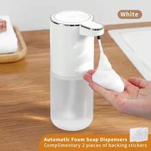 DONASIRA 1pc 400ML Large Capacity Light Display 4-Level Adjustable Foam/Liquid Mode Touch-Sensitive Desktop Or Wall-Mounted USB Rechargeable Infrared Sensor Automatic Soap Dispenser, Suitable For Kitchen Bathroom Hand Washing Dishwashing Shampoo Container - Multiple Colors - View 2