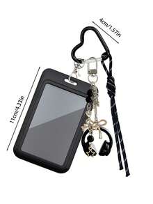 Y2K Card Holder Keychain With Earphone Pendant And Lanyard, Portable ID Badge Holder, Customizable Card Sleeve, Ins Style Bag Charm, Credit Card Holder, Suitable For School/Work/Office/Daily Use, Unique Birthday Gift, Teacher Gift, Party Gift, Vacation Gift, Back To School Gift, Perfect For Mother's Day, Graduation Season, Back To School Season, School Opening Season, Wedding Season, Teacher's Day, Easter, Halloween, Christmas - Multicolor - View 12