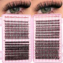 LIMEIKAI 640PCS D Curl Fluffy Individual Lash Clusters 30D40D50D, 9-16mm DIY Lash Clusters Extra Thick&Dramatic Volume&Ultra Soft&Super Light Reusable Individual Segmented False Eyelashes Eyelash Extension Kit For Self Use At Home Halloween&Cosplay&Daily Life - D - View 6