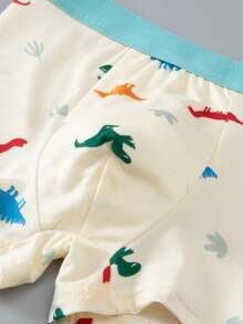 4pcs/Pack Boys Comfortable Soft Cartoon Print Boxer Briefs - Multicolor - View 5