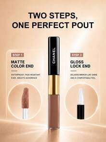 Chanel LE ROUGE DUO Lip Gloss Tahan Lama -154 Rich Caramel -4.5ml-0.15FL.OZ. -3.5ml-0.11FL.OZ. - Warna -154 INTENSE CARAMEL -4.5ml-0.15FL.OZ. -3.5ml-0.11FL.OZ. - View 4
