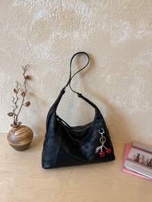 Bolsa Dumpling Niche 2026 Nova Bolsa de Ombro Casual Feminina Grande Capacidade Bolsa Premium de Axila - Preto - Visão 7