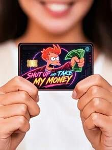 1/4pcs Less Talk, Take My Money Credit Card Skin Sticker, Waterproof, Anti-Fingerprint, Anti-Scratch, Suitable For Party, Birthday Gift. PVC Material, Anti-Fingerprint, Anti-Scratch, Wear-Resistant, Suitable For Men, Women, Couples, Applicable To Small Chip Cards, Credit Cards, Transportation Cards, Student Campus Cards And Personalized Customization. - A - View 9