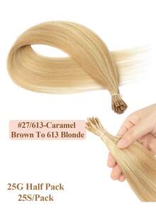 12-22 Inch Remy Human Hair I-Tip Extensions, Easy To Style, Cold Fusion, Pre-Bonded, Real Hair, Long-Lasting, Soft & Natural, Portable For Travel & Daily Styling - Multicolor - View 49