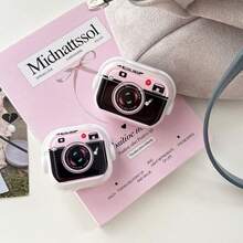 Casing Pelindung Earphone Kamera Retro Kreatif Fashion untuk AirPods Pro 3, Pro 2, Apple 4, 3 New, Generasi 1/2, Lucu dan Minimalis untuk Perempuan - Purple - View 2