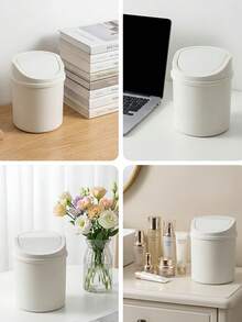 Modern Desktop Trash Can, Large Capacity In A Compact Size, Suitable For Professionals And Gamers, Unisex, Durable Mini Trash Can, For Computer Desks, Can Hold Wrapping Paper, Multi-Functional Mini Model, Suitable For Cars, Offices, Dormitories, Desktops, Office Supplies, Mini Countertop Trash Can. - Multicolor - View 7