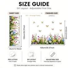 Butterfly Floral Grassland Static Cling Window Film, Butterfly Wildflower Wall Sticker Border, Privacy Protection Sticker, Glue-Free, UV Protection, Sunshade Temperature Control, Bathroom Frosted Glass Sticker, Home Decor - Butterflies In the Flowers - View 10