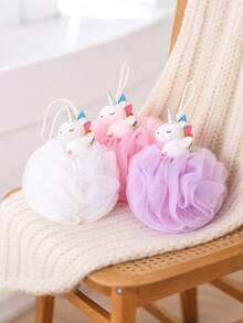 1pc Cartoon Unicorn Large Bath Ball, Hanging Bathroom Baby Scrubbing Foaming Bath Ball - Multicolor - View 4